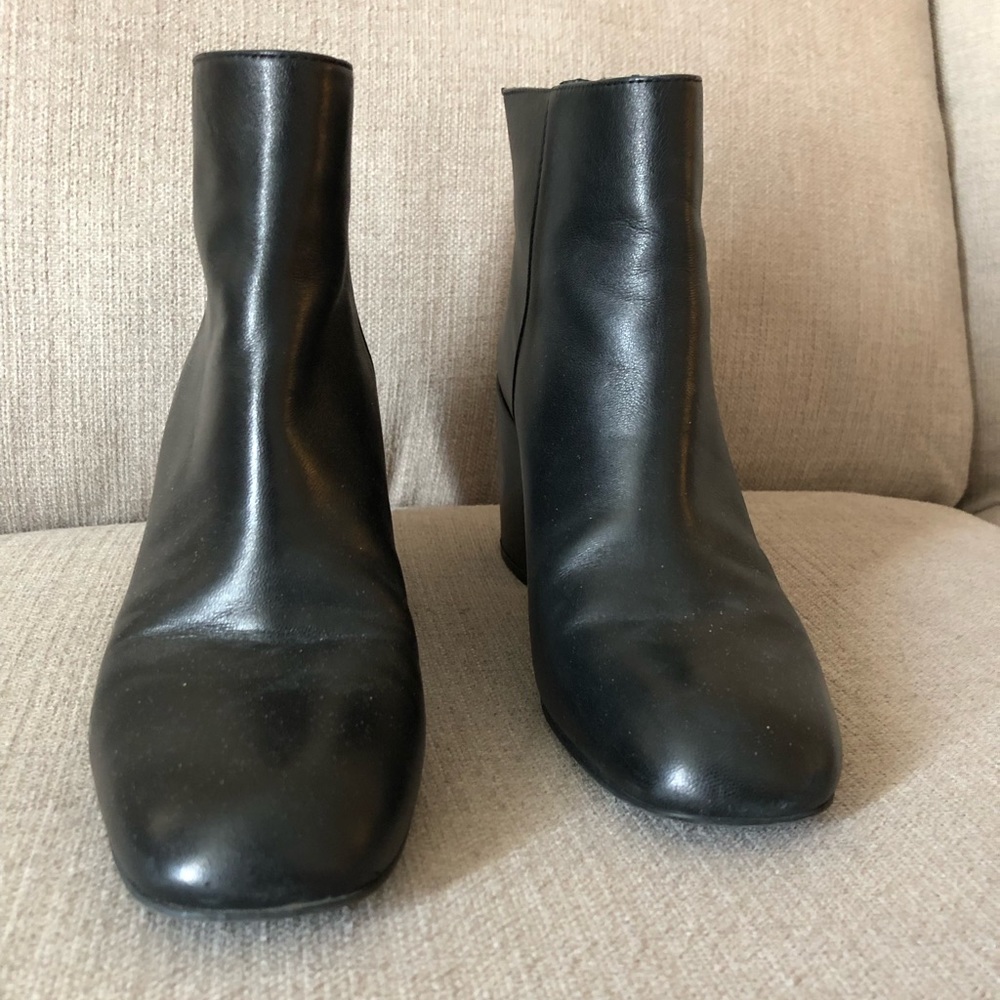 Stuart Weizman Leather Boots, Low Block Heel, Goo… - image 2